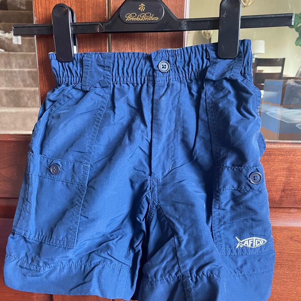 AFTCO Navy Blue Kids Cargo Shorts